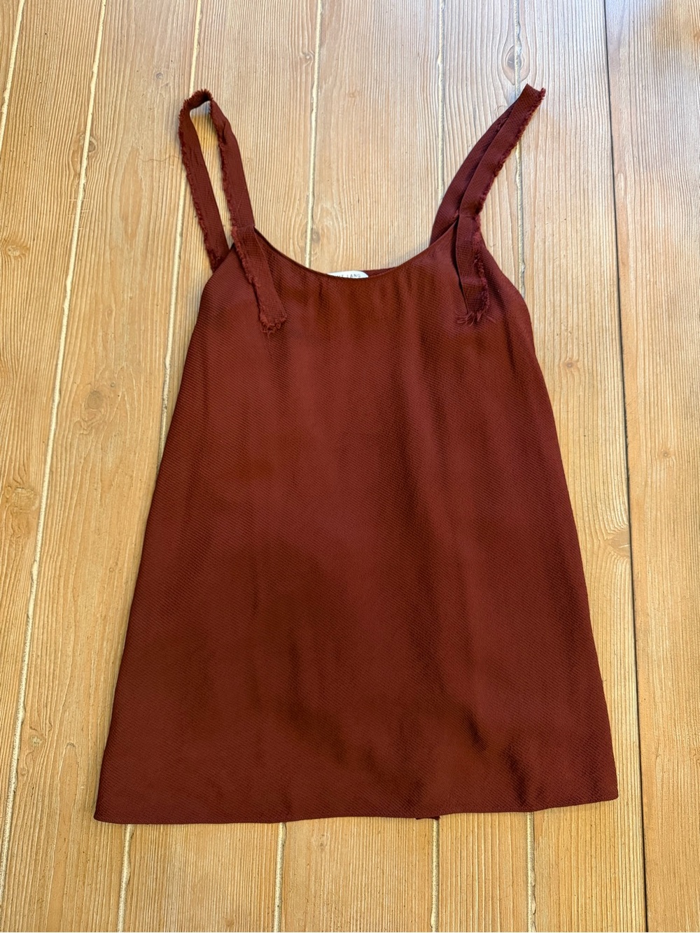 Helmut Lang Pomegranate Red Sleeveless Silk detail Cami